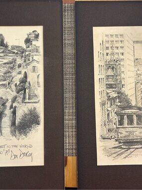 Set of Two Framed Black & White Cityscape Prints